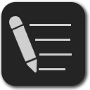 An icon showing writing