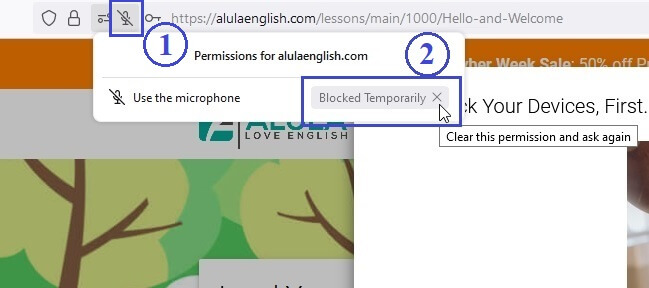 screenshot of Firefox permission for microphone, if you banned it already
